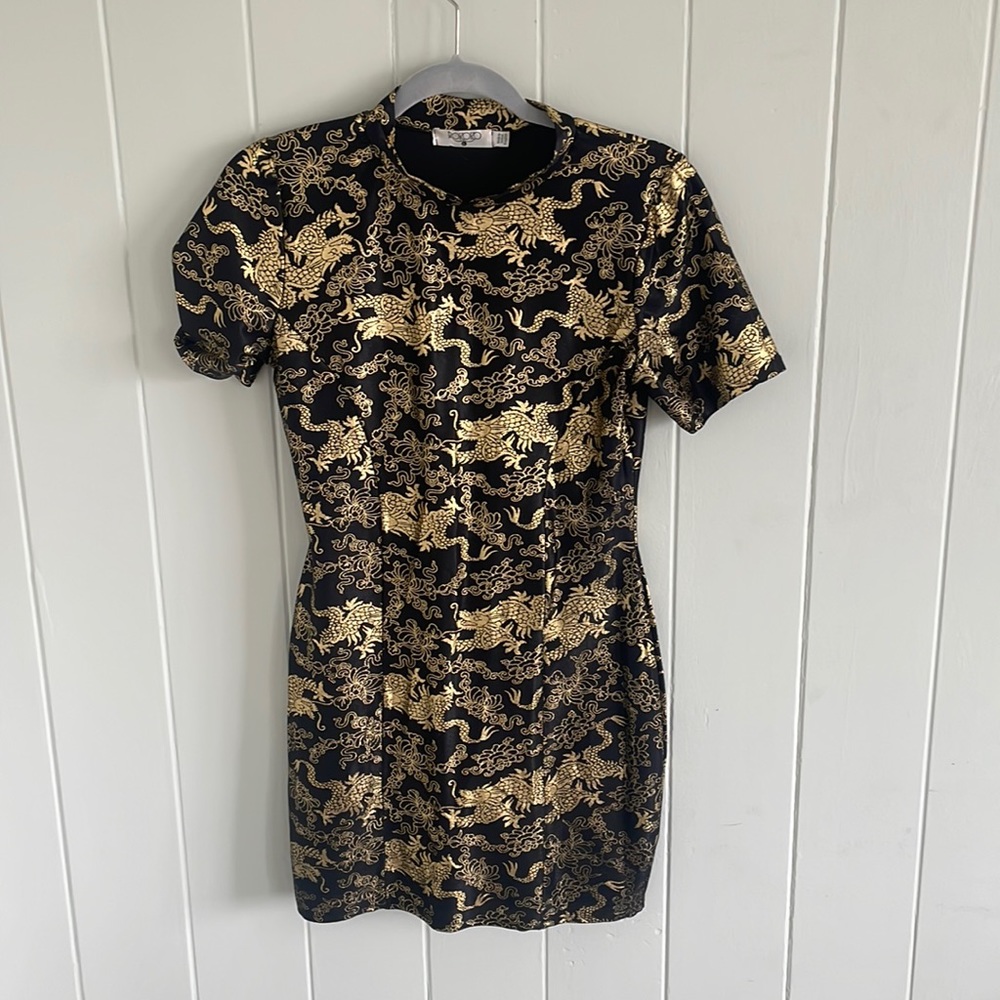Gold & Black mini dress